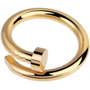 LINGSAI Nail Ring 18K Yellow Gold, Size 8